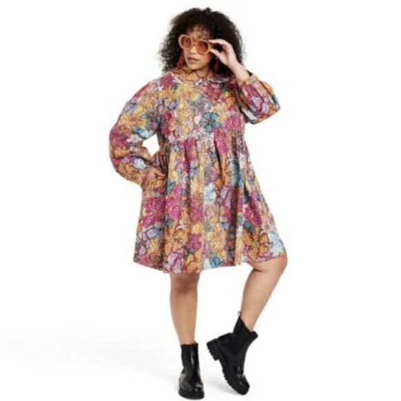 Kika Vargas x Target Anemone Floral Mini Babydoll Dress 3X - Picture 1 of 6